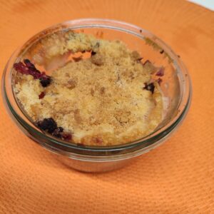 Crumble pommes framboises