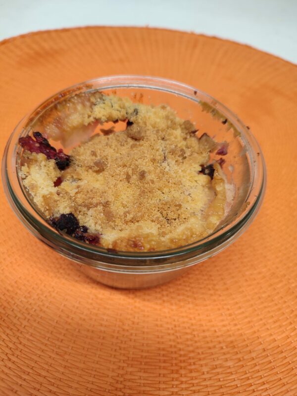 Crumble pommes framboises